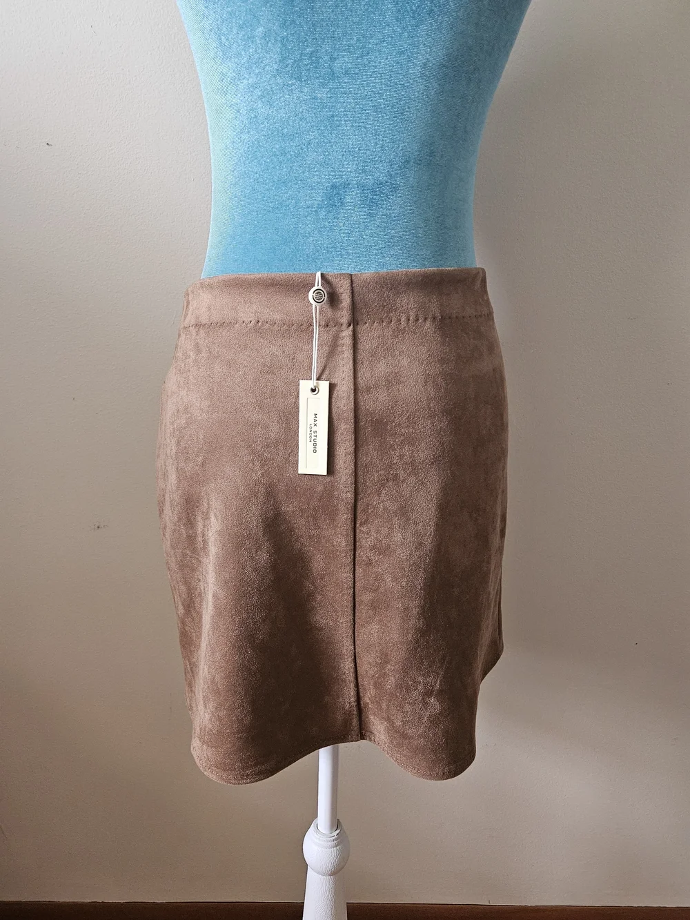 Max Studio Faux Suede Mini Wrap Skirt XS